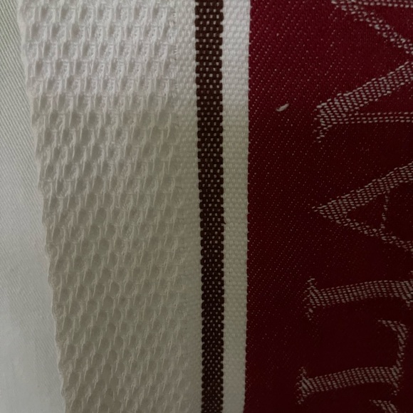 William Sonoma Cotton kitchen towels burgundy white with brown stripe 6 total - Picture 5 of 5